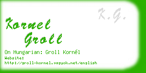 kornel groll business card